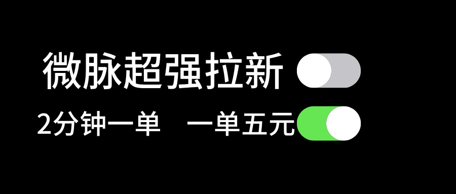 （11580期）微脉超强拉新， 两分钟1单， 一单利润5块，适合小白-前沿谈项目