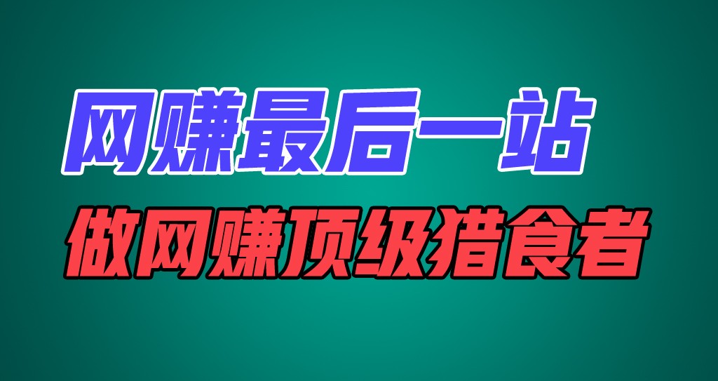 网赚最后一站，卖项目，做网赚顶级猎食者-前沿谈项目