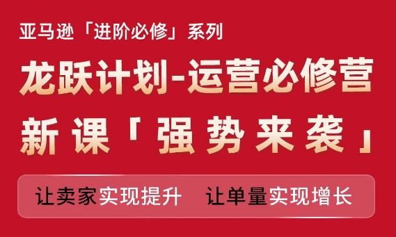 亚马逊进阶必修系列，龙跃计划-运营必修营新课，让卖家实现提升 让单量实现增长-前沿谈项目