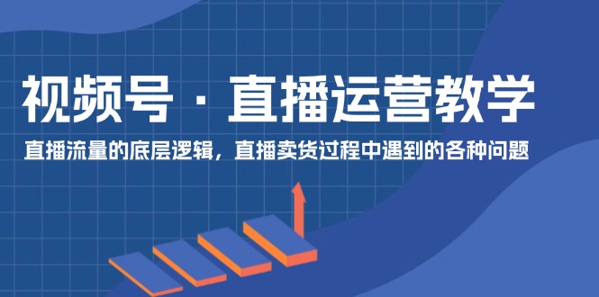 （11687期）视频号 直播运营教学：直播流量的底层逻辑，直播卖货过程中遇到的各种问题-前沿谈项目