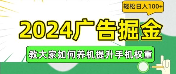 2024广告掘金，教大家如何养机提升手机权重，轻松日入100+【揭秘】-前沿谈项目