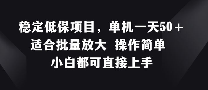 稳定低保项目，单机一天50+适合批量放大 操作简单 小白都可直接上手【揭秘】-前沿谈项目