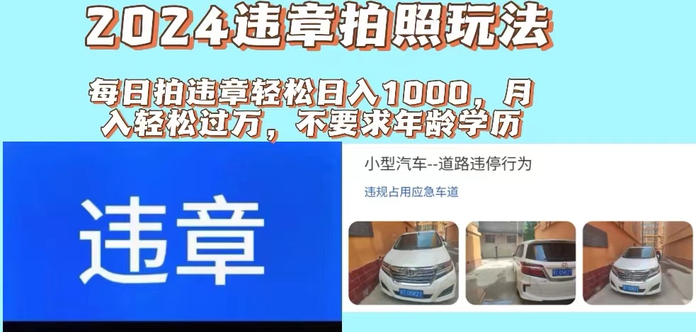 （11743期）2024违章拍照新玩法，推广躺赚+拍照赚钱双模式，日入1000+-前沿谈项目