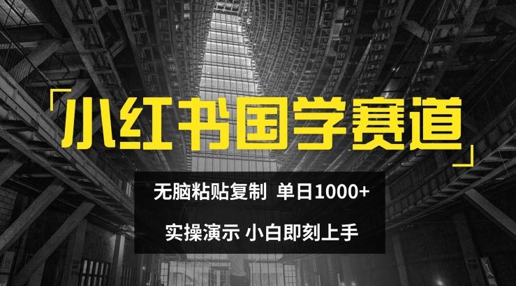 小红书国学赛道，无脑粘贴复制，单日1K，实操演示，小白即刻上手【揭秘】-前沿谈项目
