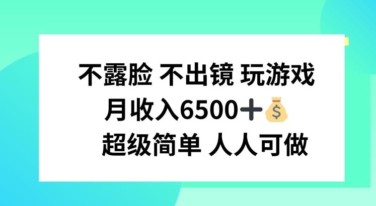 不露脸 不出境 玩游戏，月入6500 超级简单 人人可做【揭秘】-前沿谈项目