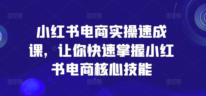 小红书电商实操速成课，让你快速掌握小红书电商核心技能-前沿谈项目
