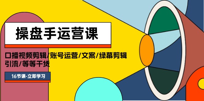 （11803期）操盘手运营课程：口播视频剪辑/账号运营/文案/绿幕剪辑/引流/干货/16节-前沿谈项目