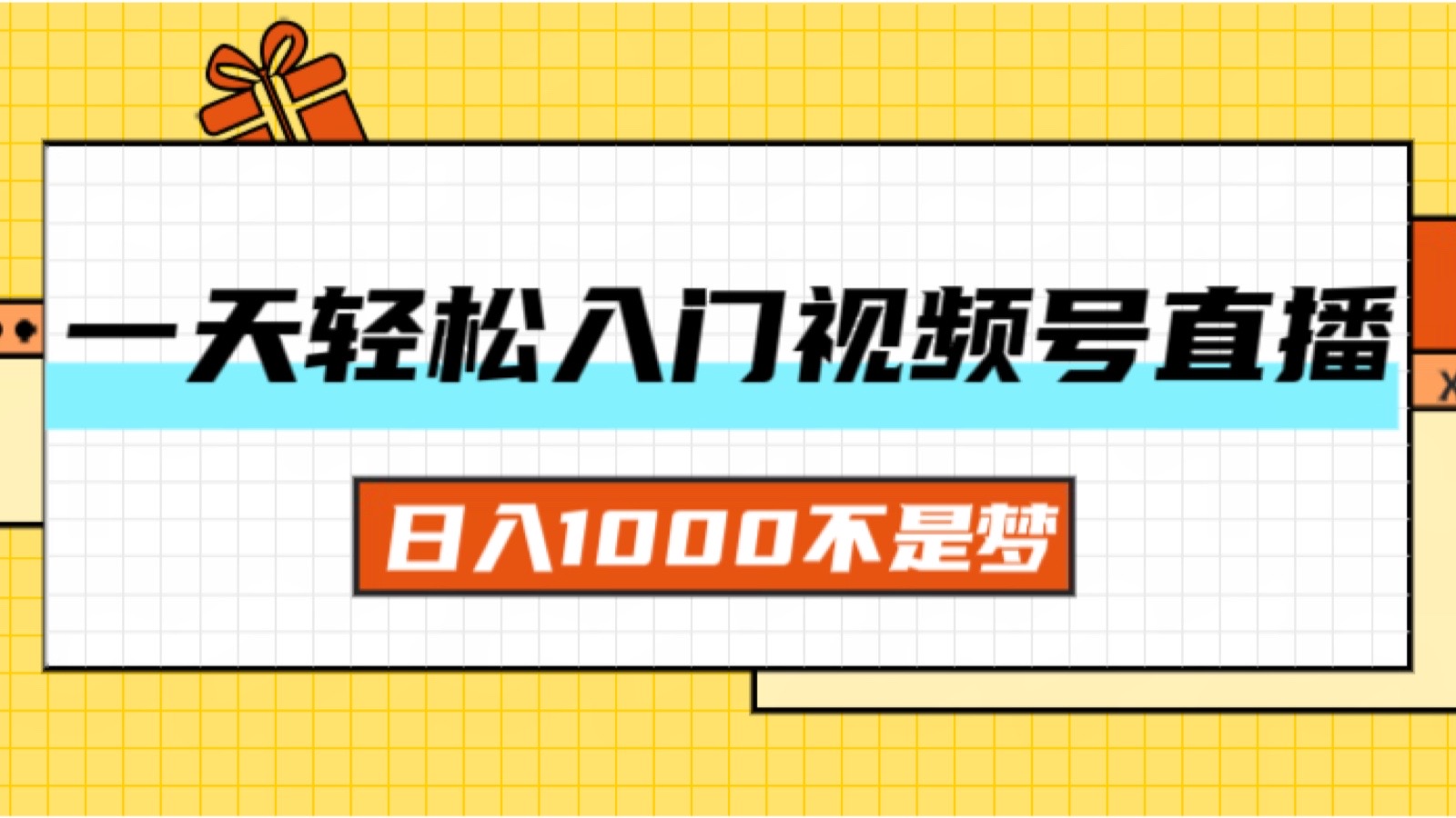 （11906期）一天入门视频号直播带货，日入1000不是梦-前沿谈项目