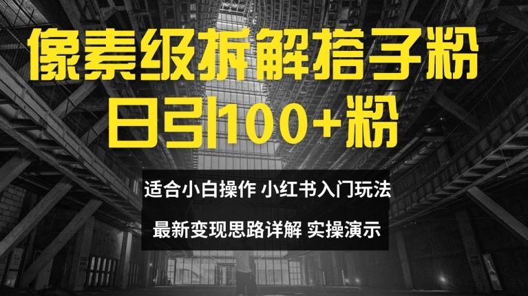 像素级拆解搭子粉，日引100+，小白看完可上手，最新变现思路详解【揭秘】-前沿谈项目