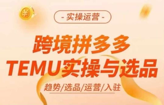 跨境拼多多TEMU实操与选品，多多temu跨境选品运营实操-前沿谈项目