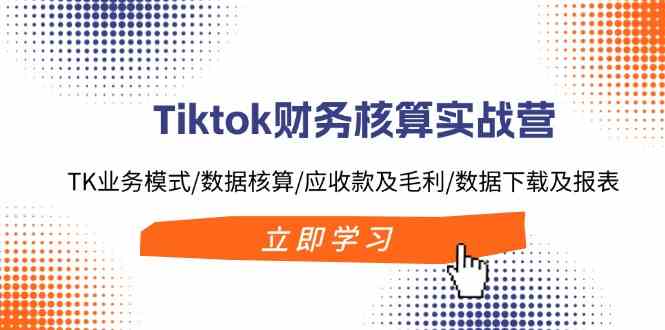 Tiktok财务核算实战营：TK业务模式/数据核算/应收款及毛利/数据下载及报表-前沿谈项目