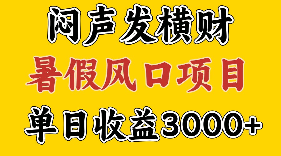 30天赚了7.5W 暑假风口项目，比较好学，2天左右上手-前沿谈项目