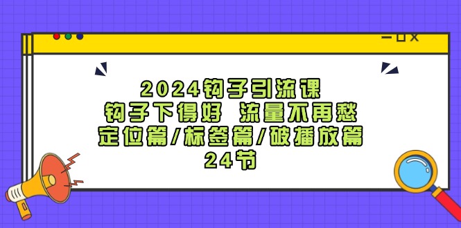（12097期）2024钩子·引流课：钩子下得好 流量不再愁，定位篇/标签篇/破播放篇/24节-前沿谈项目