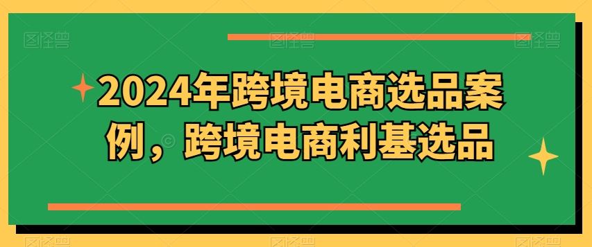 2024年跨境电商选品案例，跨境电商利基选品（更新）-前沿谈项目