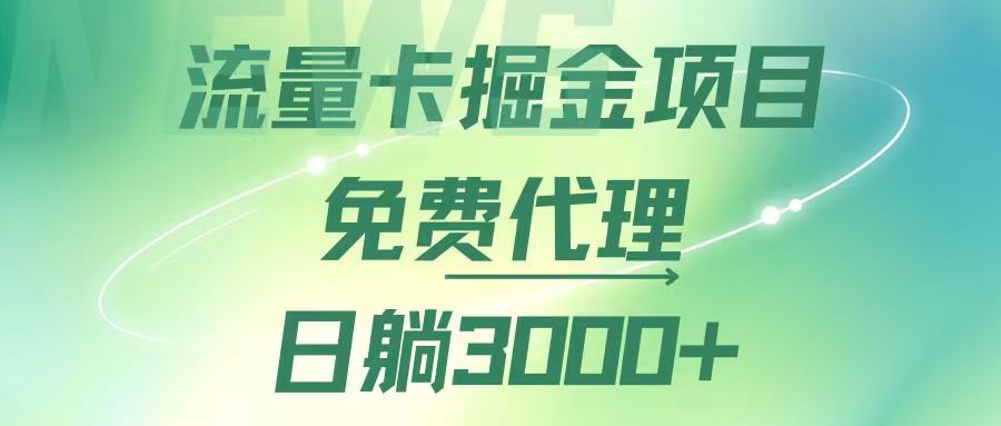 （12321期）流量卡掘金代理，日躺赚3000+，变现暴力，多种推广途径-前沿谈项目