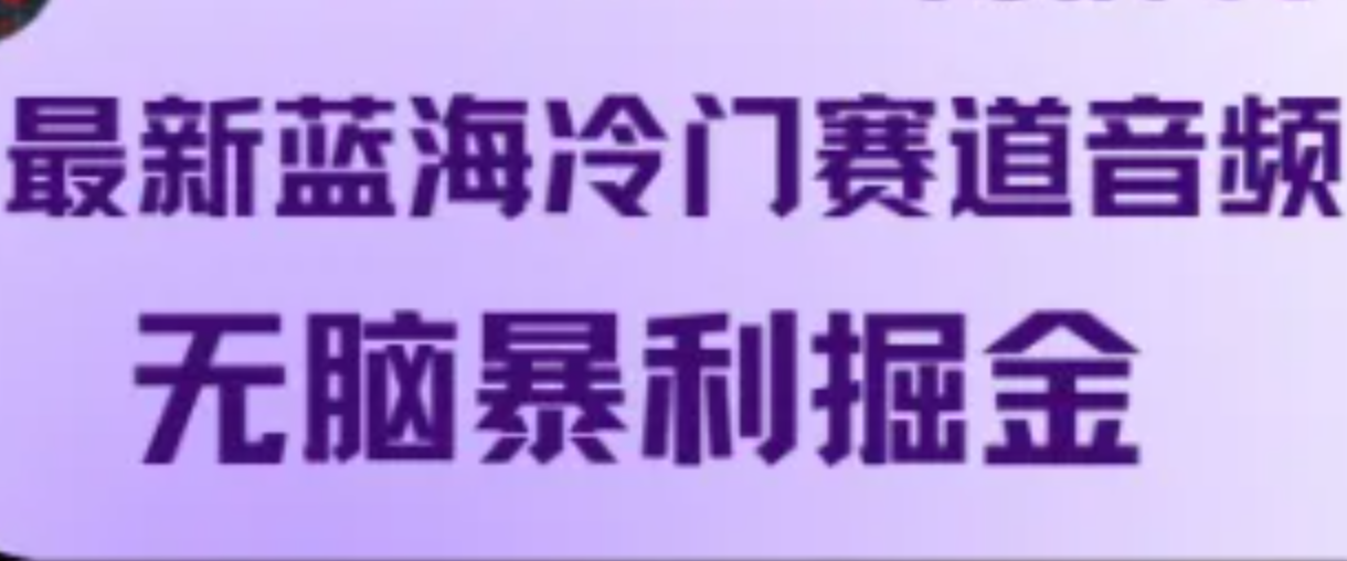 最新蓝海冷门赛道音频，无脑暴利掘金-前沿谈项目